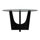 Salem Round Dining Table with Glass Top In Black
