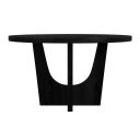 Salem Round Dining Table with Wood Top In Black