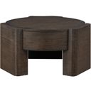 The appearance of Salina Round Coffee Table In Brown designed by Steve Silver in the modern / contemporary interior design. This brown piece of furniture  was selected by 1StopBedrooms from Salina Collection to add a touch of cosiness and style into your home. Sku: SAA300NC. Material: Steel.