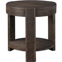 The appearance of Salina Round End Table In Brown designed by Steve Silver in the transitional interior design. This brown piece of furniture  was selected by 1StopBedrooms from Salina Collection to add a touch of cosiness and style into your home. Sku: SAA300NE. Material: Steel.