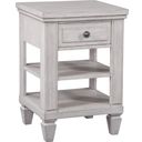 The appearance of Salter Path 1 Drawer Nightstand In White Grain designed by American Woodcrafters in the transitional interior design. This white piece of furniture was selected by 1StopBedrooms from Salter Path Collection to add a touch of cosiness and style into your home. Sku: 1020-410. Material: Mahogany.