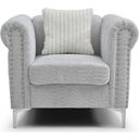 The appearance of Sammy Teddy Bear Chenille Rolled Arm Chair in Gray designed by Glory in the transitional interior design. This gray piece of furniture was selected by 1StopBedrooms from Sammy Collection to add a touch of cosiness and style into your home. Sku: G00340A-C. Material: Chenille.