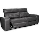 The appearance of Samperstone Power Reclining Loveseat In Gray designed by Signature Design by Ashley in the modern / contemporary interior design. This gray piece of furniture  was selected by 1StopBedrooms from Samperstone Collection to add a touch of cosiness and style into your home. Sku: 5520358;5520362. Material: Faux Leather.