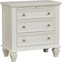 The appearance of Sandy Beach 3-drawer Nightstand Cream White designed by Coaster in the coastal interior design. This cream white piece of furniture was selected by 1StopBedrooms from Sandy Beach Collection to add a touch of cosiness and style into your home. Sku: 201302. Material: Wood.