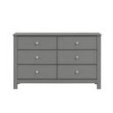 Santino 6-Drawer Dresser In Grey