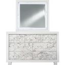 The appearance of Santorini Mirror designed by Global Furniture USA in the modern / contemporary interior design. This white piece of furniture  was selected by 1StopBedrooms from Santorini Collection to add a touch of cosiness and style into your home. Sku: SANTORINI-METALLIC WHITE-MR. Material: Wood.