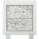 The appearance of Santorini Nightstand designed by Global Furniture USA in the modern / contemporary interior design. This white piece of furniture  was selected by 1StopBedrooms from Santorini Collection to add a touch of cosiness and style into your home. Sku: SANTORINI-METALLIC WHITE-NS. Material: Wood.