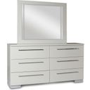 The appearance of Sapphire High Gloss White Laminate Mirror designed by New Classic in the modern / contemporary interior design. This white piece of furniture was selected by 1StopBedrooms from Sapphire Collection to add a touch of cosiness and style into your home. Sku: B2643-060. Material: Glass.