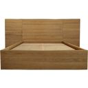 The appearance of Sarasota Oak Wood Platform Queen Bed With Wings In Natural designed by Moti in the transitional interior design. This natural piece of furniture was selected by 1StopBedrooms from Sarasota Collection to add a touch of cosiness and style into your home. Sku: 38113003. Bed Type: Platform Bed. Material: Wood. Bed Size: Queen.