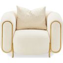 The appearance of Sassani Accent Chair In Crepe and Gold designed by Michael Amini in the modern / contemporary interior design. This gold piece of furniture was selected by 1StopBedrooms from Sassani Collection to add a touch of cosiness and style into your home. Sku: LFR-SSNI835-CPE-806. Material: Solid Wood.