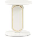 The appearance of Sassani Accent Table In Pearl White and Gold designed by Michael Amini in the modern / contemporary interior design. This pearl white piece of furniture was selected by 1StopBedrooms from Sassani Collection to add a touch of cosiness and style into your home. Sku: LFR-SSNI222-128. Material: Metal.