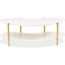 The appearance of Sassani Cocktail Table In Pearl White and Gold designed by Michael Amini in the modern / contemporary interior design. This pearl white piece of furniture was selected by 1StopBedrooms from Sassani Collection to add a touch of cosiness and style into your home. Sku: LFR-SSNI201-128. Material: Metal.