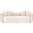 The appearance of Sassani Sofa In Crepe and Gold designed by Michael Amini in the modern / contemporary interior design. This gold piece of furniture was selected by 1StopBedrooms from Sassani Collection to add a touch of cosiness and style into your home. Sku: LFR-SSNI815-CPE-806. Material: Solid Wood.