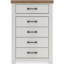 Savonport Five Drawer Chest In White and Brown