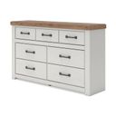 Savonport Seven Drawer Dresser In White and Brown