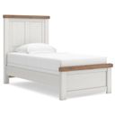 Savonport Twin Panel Bed In White and Brown