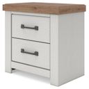 Savonport Two Drawer NightStand In White and Brown