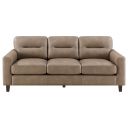 The appearance of Scotland Faux Leather Upholstered Track Arm Sofa In Brown designed by Coaster in the transitional interior design. This brown piece of furniture was selected by 1StopBedrooms from Scotland Collection to add a touch of cosiness and style into your home. Sku: 504667. Material: Faux Leather.
