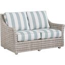 The appearance of Seabrook Loveseat designed by Tommy Bahama in the coastal interior design. This blue/aqua piece of furniture was selected by 1StopBedrooms from Seabrook Collection to add a touch of cosiness and style into your home. Sku: 3430-22-40. Material: Fabric.