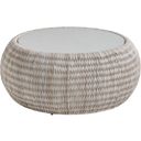The appearance of Seabrook Round Cocktail Table In Ivory designed by Tommy Bahama in the transitional interior design. This ivory piece of furniture was selected by 1StopBedrooms from Seabrook Collection to add a touch of cosiness and style into your home. Sku: 3430-943C. Table Top Shape: Round. Material: Wicker.