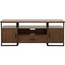 The appearance of Sedley Walnut and Rustic Black 68 Inch TV Concole designed by Homelegance in the modern / contemporary interior design. This black and brown piece of furniture  was selected by 1StopBedrooms from Sedley Collection to add a touch of cosiness and style into your home. Sku: 54150RF-68T. Material: Wood.