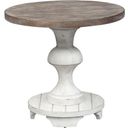 The appearance of Sedona Heavy Distressed White Round End Table designed by Liberty in the traditional interior design. This white piece of furniture  was selected by 1StopBedrooms from Sedona Collection to add a touch of cosiness and style into your home. Sku: 331-OT1020. Material: Wood.