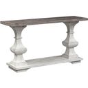 The appearance of Sedona Heavy Distressed White Sofa Table designed by Liberty in the traditional interior design. This white piece of furniture  was selected by 1StopBedrooms from Sedona Collection to add a touch of cosiness and style into your home. Sku: 331-OT1030. Material: Wood.