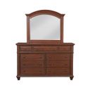 The appearance of Sedona Mirror In Cinnamon Cherry designed by American Woodcrafters in the transitional interior design. This cinnamon cherry piece of furniture was selected by 1StopBedrooms from Sedona Collection to add a touch of cosiness and style into your home. Sku: 2400-040. Material: Hardwood.