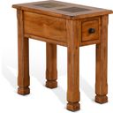 The appearance of Sedona Slate Top Chairside Table designed by Sunny Designs in the rustic / southwestern interior design. This rustic oak piece of furniture was selected by 1StopBedrooms from Sedona Collection to add a touch of cosiness and style into your home. Sku: 3143RO2-CS. Material: Solid Wood.