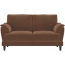The appearance of Selma Velvet Upholstered Crescent Arm Loveseat In Rust designed by Coaster in the transitional interior design. This rust piece of furniture  was selected by 1StopBedrooms from Selma Collection to add a touch of cosiness and style into your home. Sku: 552102. Material: Fabric.