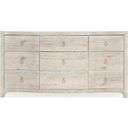 The appearance of Serenity Harbour Nine Drawer Dresser designed by Hooker in the transitional interior design. This light wood piece of furniture was selected by 1StopBedrooms from Serenity Collection to add a touch of cosiness and style into your home. Sku: 6350-90202-80. Material: Oak Veneer.