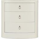 The appearance of Serenity Wavecrest Oval Nightstand designed by Hooker in the transitional interior design. This white piece of furniture was selected by 1StopBedrooms from Serenity Collection to add a touch of cosiness and style into your home. Sku: 6350-90115-02. Material: Oak Veneer.