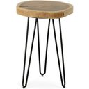 Seti Live Edge Accent Table In Natural Top In Black Base