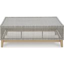 The appearance of Seton Creek Gray Outdoor Coffee Table designed by Signature Design by Ashley in the transitional interior design. This gray piece of furniture was selected by 1StopBedrooms from Seton Creek Collection to add a touch of cosiness and style into your home. Sku: P798-701. Material: Glass. Table Top Shape: Rectangular.