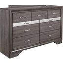 The appearance of Seville Dresser In Grey designed by Global Furniture USA in the modern / contemporary interior design. This grey piece of furniture  was selected by 1StopBedrooms from Seville Collection to add a touch of cosiness and style into your home. Sku: SEVILLE-MALAMINE GREY-DR. Material: Rubberwood.