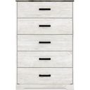 The appearance of Shawburn Whitewash/Charcoal Gray Five Drawer Chest designed by Signature Design by Ashley in the transitional interior design. This white wash/charcoal gray piece of furniture was selected by 1StopBedrooms from Shawburn Collection to add a touch of cosiness and style into your home. Sku: EB4121-245. Material: Wood.