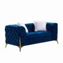 The appearance of Sheila Navy Velvet Loveseat designed by Premier Home in the modern / contemporary interior design. This navy piece of furniture was selected by 1StopBedrooms from Sheila Collection to add a touch of cosiness and style into your home. Sku: FS361-NA-LO. Material: Velvet.