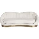 The appearance of Shelly Velvet Sofa In Cream designed by Meridian in the modern / contemporary interior design. This cream velvet piece of furniture  was selected by 1StopBedrooms from Shelly Collection to add a touch of cosiness and style into your home. Sku: 623Cream-S. Material: Velvet.