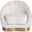 The appearance of Shelly Velvet Chair In Cream designed by Meridian in the modern / contemporary interior design. This cream velvet piece of furniture  was selected by 1StopBedrooms from Shelly Collection to add a touch of cosiness and style into your home. Sku: 623Cream-C. Material: Velvet.
