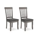 The appearance of Shullden Gray Dining Room Side Chair Set Of 2 designed by Signature Design by Ashley in the transitional interior design. This gray piece of furniture was selected by 1StopBedrooms from Shullden Collection to add a touch of cosiness and style into your home. Sku: D194-01. Material: Fabric.