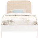 The appearance of Siena Ash Wood Twin Bed In White designed by Meridian in the transitional interior design. This white piece of furniture was selected by 1StopBedrooms from Siena Collection to add a touch of cosiness and style into your home. Sku: SienaWhite-T Box 1/3 (Headboard);SienaWhite-T Box 2/3 (Footboard / Slats / HW / Support Legs);SienaWhite-T Box 3/3 (Rails). Bed Type: Panel Bed. Material: Wood. Bed Size: Twin.