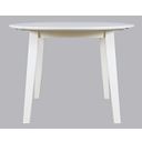 The appearance of Simplicity Round Drop Leaf Table In White designed by Jofran in the transitional interior design. This white piece of furniture  was selected by 1StopBedrooms from Simplicity Collection to add a touch of cosiness and style into your home. Sku: 652-28. Table Top Shape: Round. Material: Rubberwood. Size: 42".