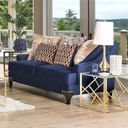 The appearance of Sisseton Navy Loveseat designed by Furniture of America in the transitional interior design. This blue piece of furniture was selected by 1StopBedrooms from Sisseton Collection to add a touch of cosiness and style into your home. Sku: SM2210-LV. Material: Chenille.