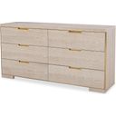 The appearance of Six Drawer Dresser In Sand designed by Century Furniture in the modern / contemporary interior design. This sand piece of furniture was selected by 1StopBedrooms from Cadence Collection to add a touch of cosiness and style into your home. Sku: CA2-205. Material: Oak Veneer.