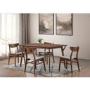 The appearance of Skien Dining Table In Walnut designed by Furniture of America in the modern / contemporary interior design. This walnut piece of furniture was selected by 1StopBedrooms from Skien Collection to add a touch of cosiness and style into your home. Sku: FM3210WN-T. Table Top Shape: Rectangular. Size: 35" x 59". Material: Solid Wood.