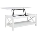 The appearance of Skyview 44-Inch Rectangular Lift Top Coffee Table In White designed by Coaster in the coastal interior design. This white piece of furniture  was selected by 1StopBedrooms from Skyview Collection to add a touch of cosiness and style into your home. Sku: 722088. Material: MDF.