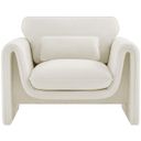 The appearance of Sloan Velvet Fabric Chair In Cream designed by Meridian in the modern / contemporary interior design. This cream piece of furniture was selected by 1StopBedrooms from Sloan Collection to add a touch of cosiness and style into your home. Sku: 199Cream-C. Material: Velvet.