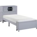 The appearance of Sloane Twin Bookcase Platform Bed with Hidden Desk, Stool and Storage Bench In Gray designed by Homelegance in the traditional interior design. This gray piece of furniture  was selected by 1StopBedrooms from Sloane Collection to add a touch of cosiness and style into your home. Sku: B2024GYBC-1;B2024GYBC-3. Bed Type: Platform Bed. Material: Wood. Bed Size: Twin.