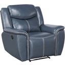The appearance of Sloane Upholstered Motion Recliner Chair Blue designed by Coaster in the transitional interior design. This blue piece of furniture  was selected by 1StopBedrooms from Sloane Collection to add a touch of cosiness and style into your home. Sku: 610273. Material: Upholstered.