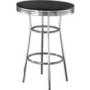 Retro Round Bar Table Black and Chrome